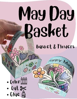 Preview of May Day Basket with Flowers, May Day Craft, Spring Craft