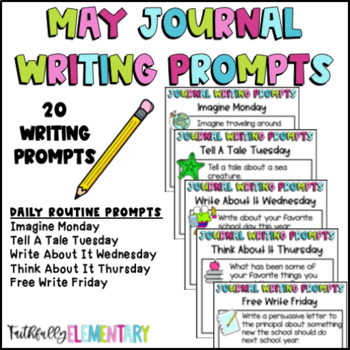 May Digital Journal Writing Prompts by Faithfully Elementary | TPT