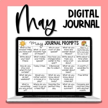 Preview of May Digital Writing Journal - 25 Writing Prompts