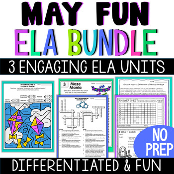 Preview of May ELA Activities & Word Searches for Early Finishers & After State Testing
