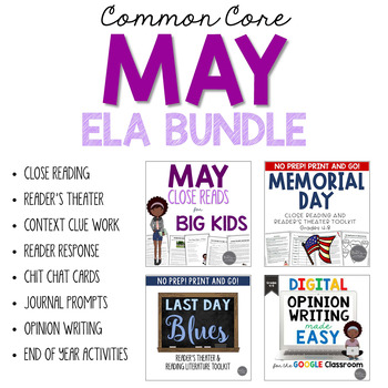 Preview of May ELA Activities Bundle for Middle School