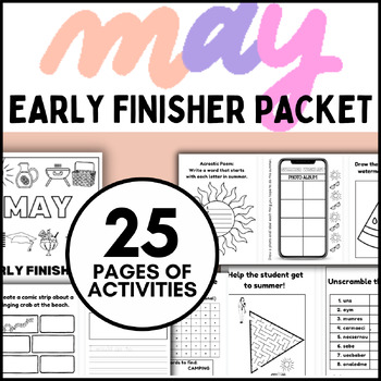 Preview of May Early Finisher Monthly Activity Packet | Fun Morning Work End of the Year