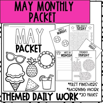 Preview of May Early Finisher Monthly Activity Packet | Fun Morning Work | NO PREP