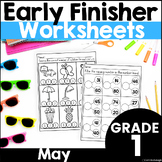 May Early Finisher Phonics & Math Worksheet Packet for End