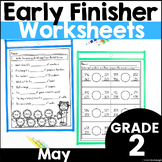 May Early Finisher Phonics and Math Worksheet Packets for 