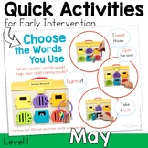 May Speech Therapy Quick Activities for Early Intervention