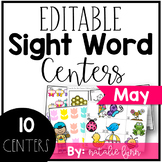 May Editable Sight Word Games and Centers