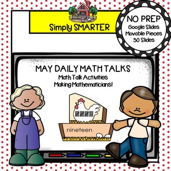 Preview of May First Grade Digital Daily Math Talks For GOOGLE SLIDES