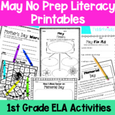 May First Grade No Prep Literacy Worksheet Packet + TpT EA
