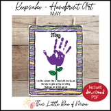 May - Flower - handprint Art - Keepsake - Printable - Memo