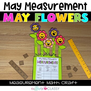 Preview of May Flowers Measurement Math Craft | Kindergarten First and Second Grade