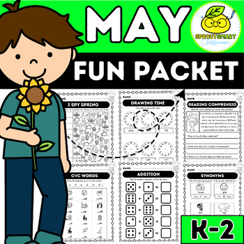 Preview of May Fun Busy Work Packet 1st grade Morning Worksheets|End of the Year Activities
