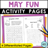 May Fun Pages Early Finishers Printable Worksheets