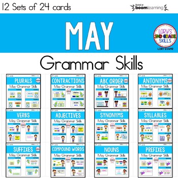 Preview of May Grammar Skills BOOM Cards