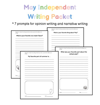 Preview of May Independent Writing Packet