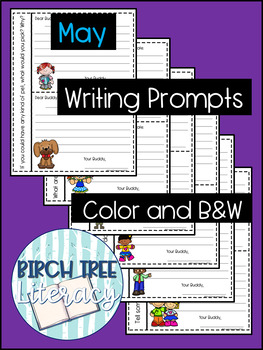 May Interactive Buddy Journal Prompts for 2nd Grade by Birch Tree Literacy