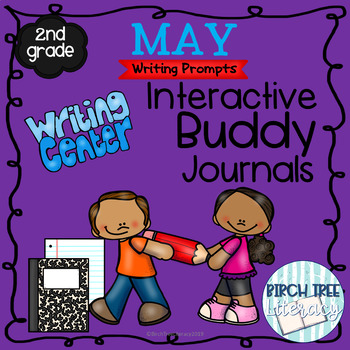 Preview of May Interactive Buddy Journal Prompts for 2nd Grade