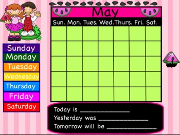 Preview of May Interactive Flipchart Calendar