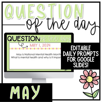 Preview of May Morning Work - Morning Meeting Questions or May Journal Prompts