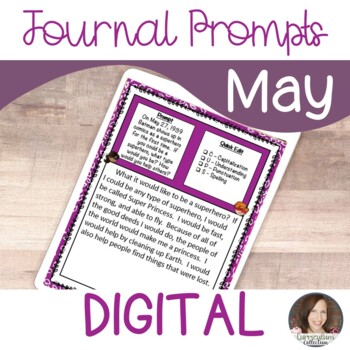 Preview of May Journal Writing Prompts for use with Google Classroom™