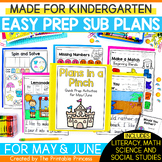 May & June Emergency Sub Plans for Kindergarten | End of the Year