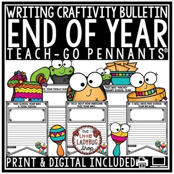 Preview of May June End of Year Writing Prompts Activity School Memories Writing Craftivity