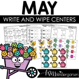 May Kindergarten Centers Write and Wipe Activities & Sensory Bins
