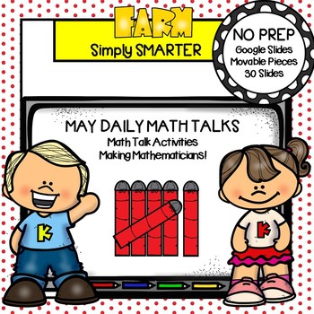 Preview of May Kindergarten Digital Daily Math Talks For GOOGLE SLIDES