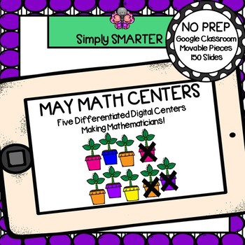 Preview of May Kindergarten Digital Math Centers For GOOGLE CLASSROOM