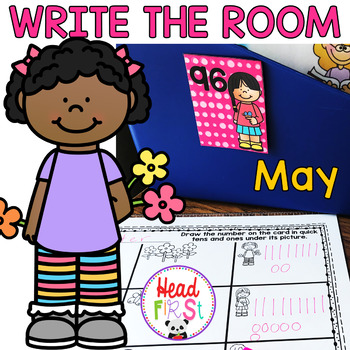 Preview of End of the Year May Write the Room Literacy and Math Centers Task Cards