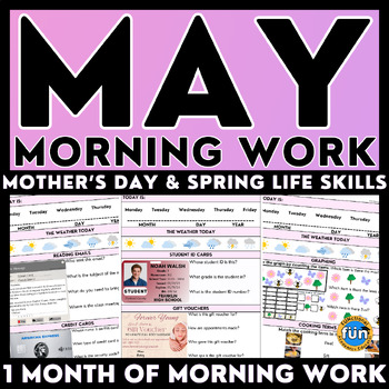 Preview of May Morning Work - Mother's Day & Spring Life Skills - Special Ed Worksheets