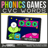 May Literacy Centers Digital Phonics Games CVC Words Short u
