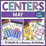 May Literacy Centers | Spring Math Games | 1st Grade 2nd Grade