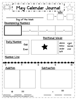 May Literacy Journal & Calendar Journal by 2 Crazy Texas Teachers