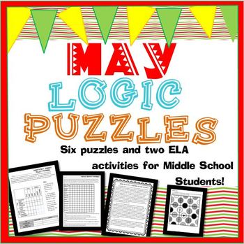 Preview of May Logic Puzzles for Middle School