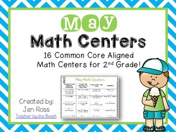 May Math Centers Menu {Common Core Aligned} Grade 2 | TPT