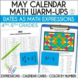 Math Calendar Dates May, 4th-5th Grades | Color by Number 