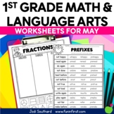 May Math & Language Arts Worksheets for 1st Grade - End of