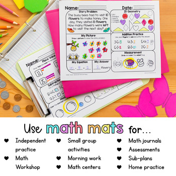 May Math Review Worksheets for First Grade | Distance Learning | TpT