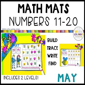 Preview of May Math Mats Numbers 11 to 20 | End of Year Counting Teen Activity
