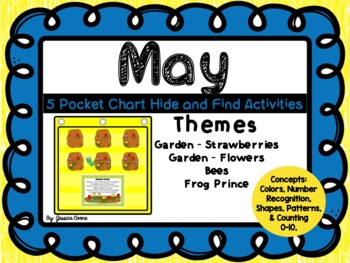 Preview of May Math Pocket Chart Hide and Find