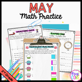May Math Practice Review - 3rd Grade Spring Activities Wor