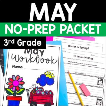 Preview of May Math & Reading Packet | 3rd Grade Spring Activities | Multiply & Divide