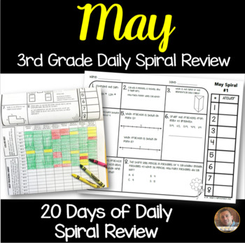 Preview of May Math Spiral Review: Daily Math for 3rd Grade (Print and Go)