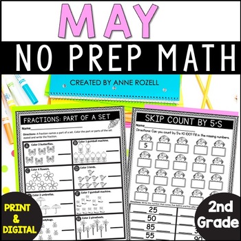 Preview of May Math Worksheets 2nd Grade