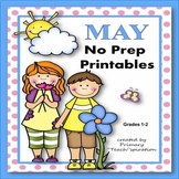 May Math and ELA No Prep Printable Worksheets - 1st Grade 