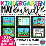 May Math and Literacy Boom Cards for Kindergarten