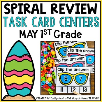 Preview of May 1st Grade Morning Work Tubs | Summer End of Year Spiral Review Morning Bins