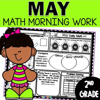 Preview of May Morning Work for 2nd Grade May Meeting and Activities Daily Math Review