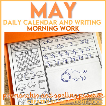 Preview of May Morning Work for Kindergarten | Calendar Practice | Penmanship Practice